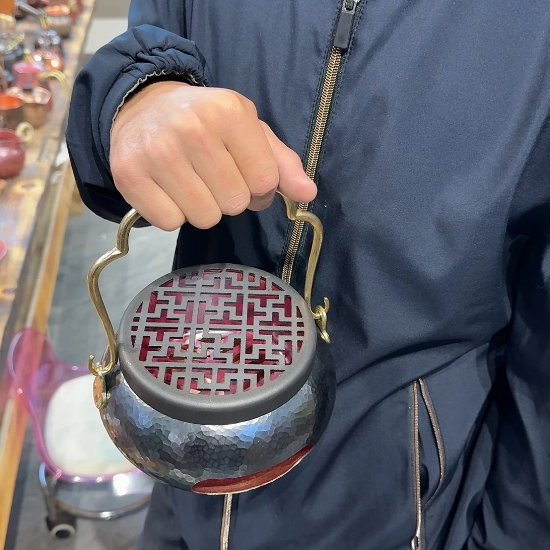 紫铜手工提梁炭炉