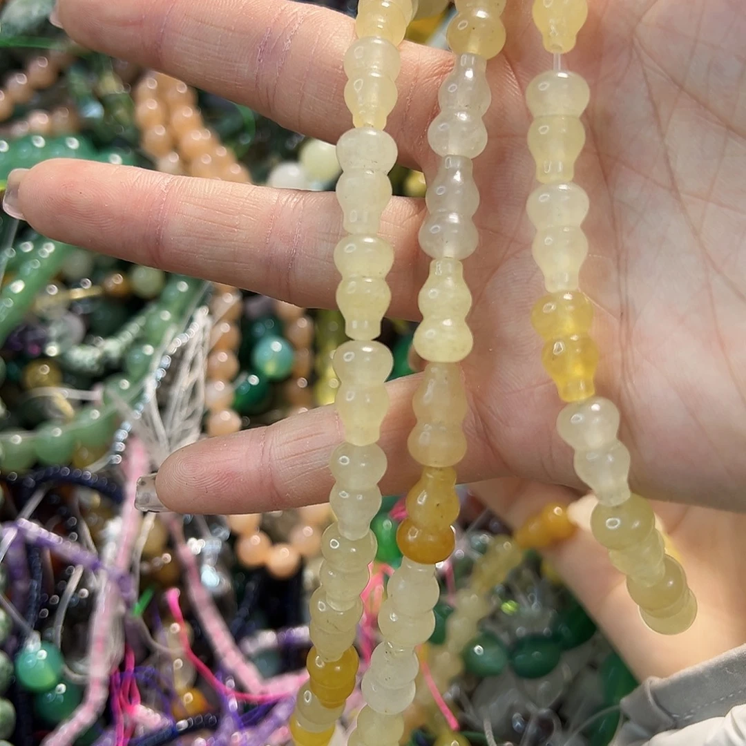 玛瑙/玉髓合金珠宝半成品金丝玉葫芦一条到手二十几颗