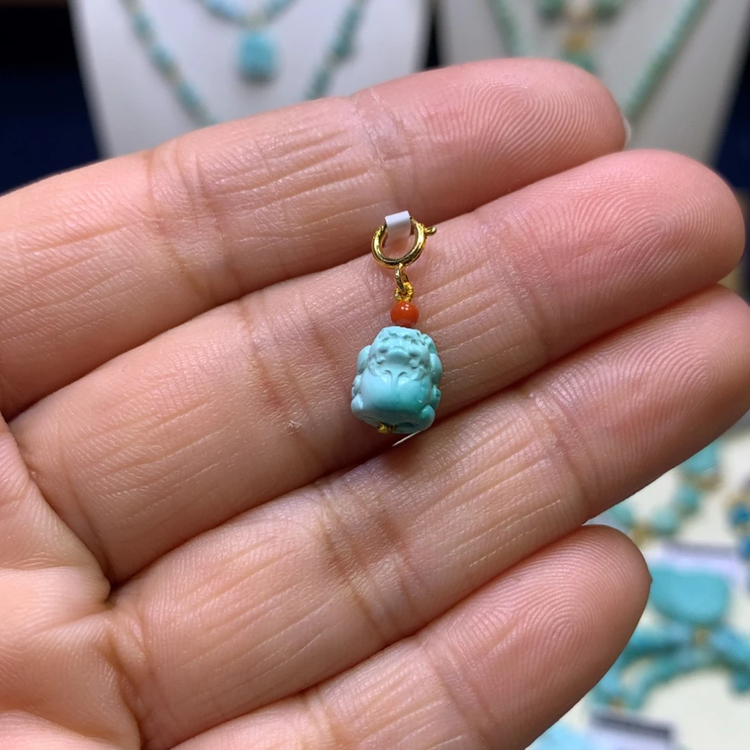 南红玛瑙银S925镀金镶嵌挂件