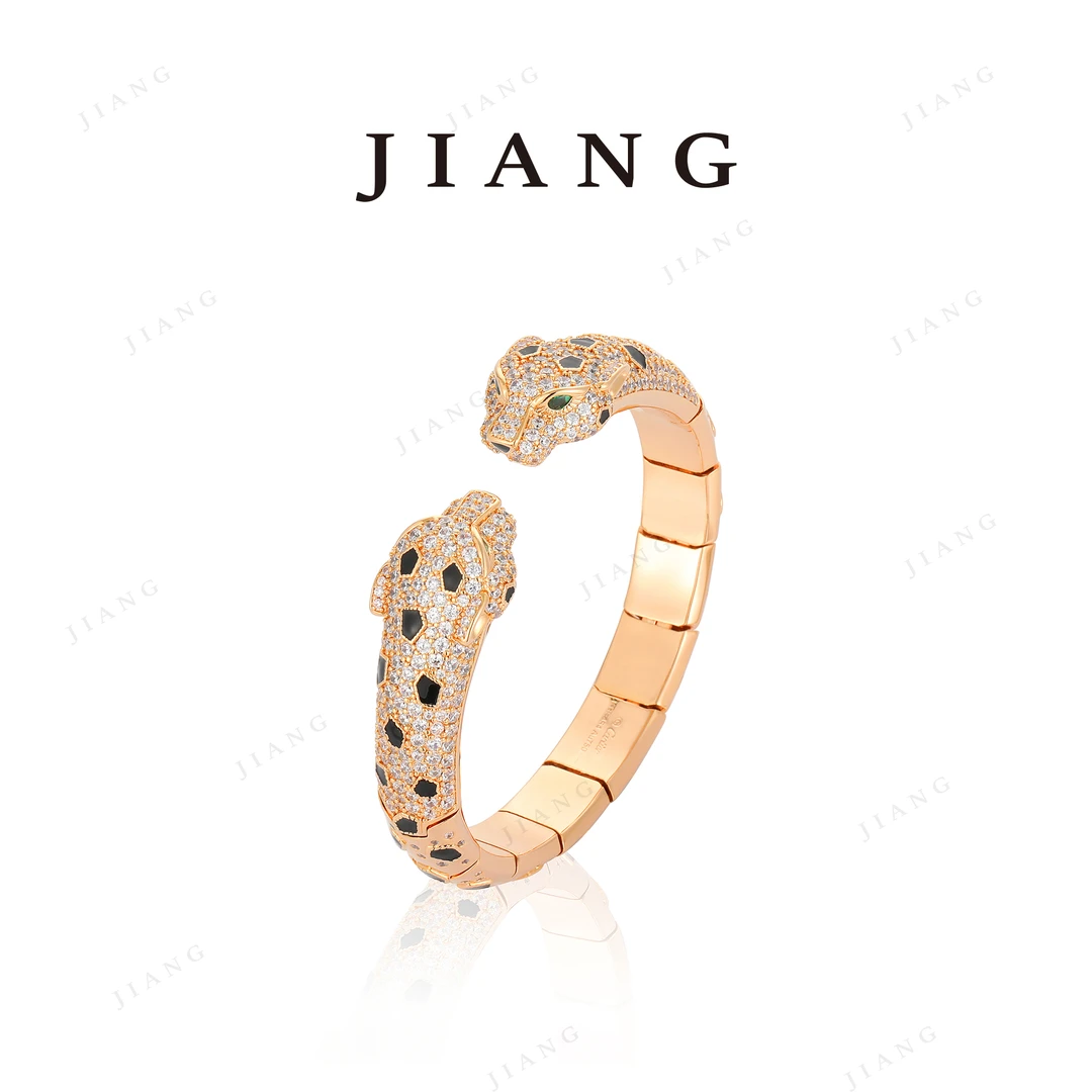 铜合金合成锆石手镯 CNC精工 时尚豹子轻奢手镯（两色可选） 4569