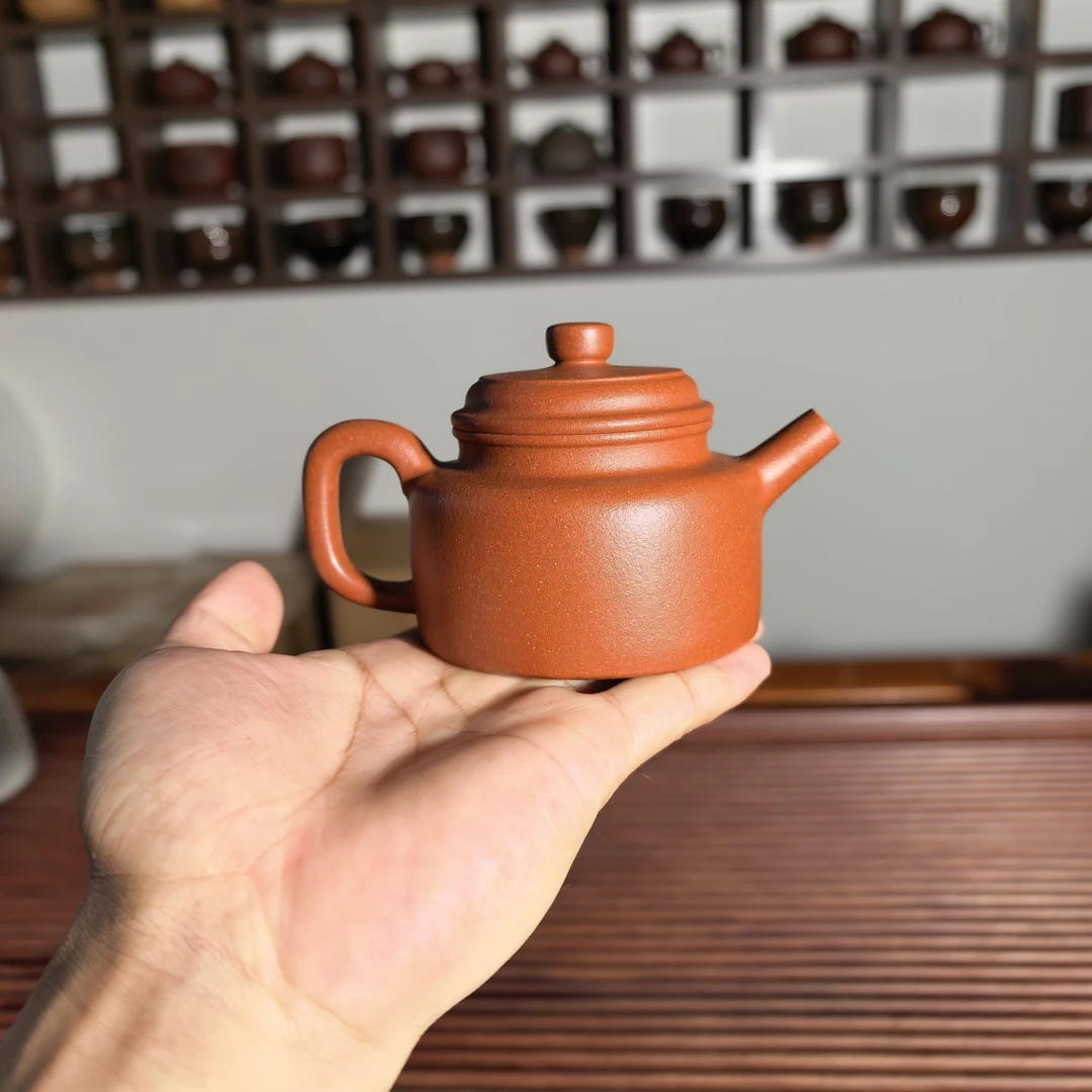 黄龙山50目红降坡德钟壶，全手工160cc