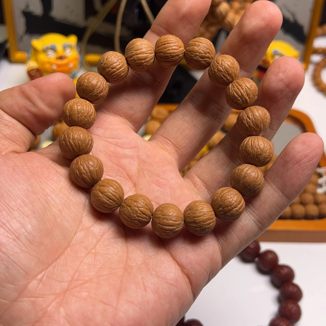 猴头核桃手串全品凤羽原皮精打底尺寸13+
