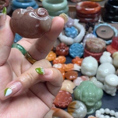 合金石英质玉（黄龙玉）手链