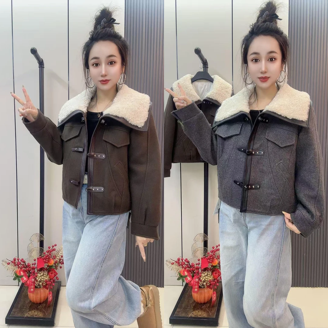 新款毛尼加棉外套2596款