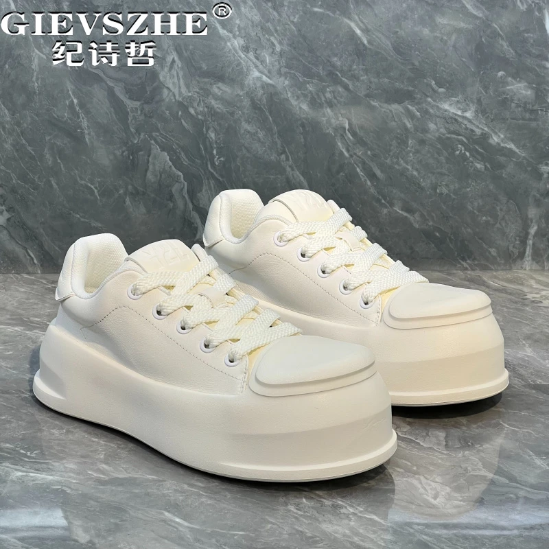 纪诗哲男鞋百搭透气轻便运动鞋子男款厚底时尚休闲鞋个性简约板鞋