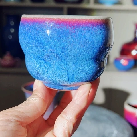 杯原矿釉手工制作钧瓷