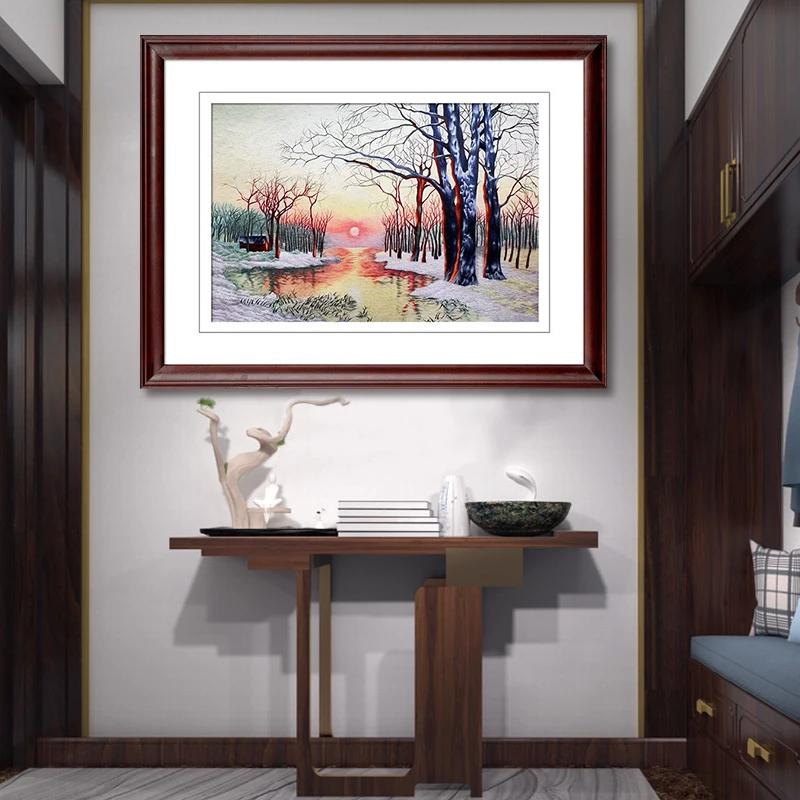 古吴满绣纯手工苏州刺绣苏绣成品挂画卧室餐厅装饰画欧式风景画