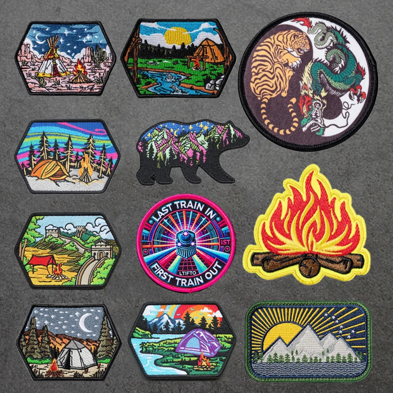 魔术贴风林火山臂章军迷士气章露营徒步旅行魔术贴衣服logo贴标