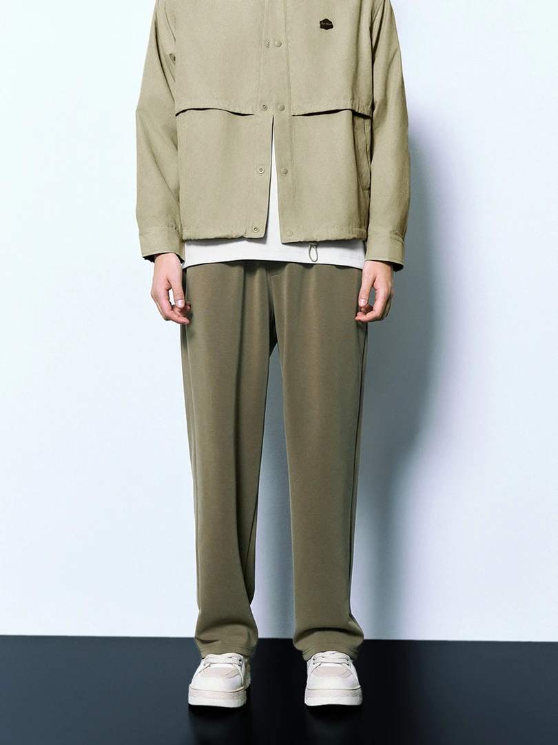 【U】城市运动系列纯色系绳直筒裤1606-B3-2