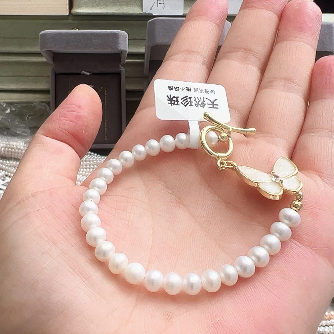 淡水珍珠手镯银S925镶嵌