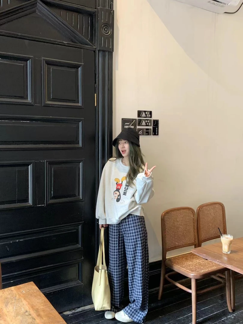 【YOU】Mickey 春款宽松卡通前后印花韩系卫衣  6002