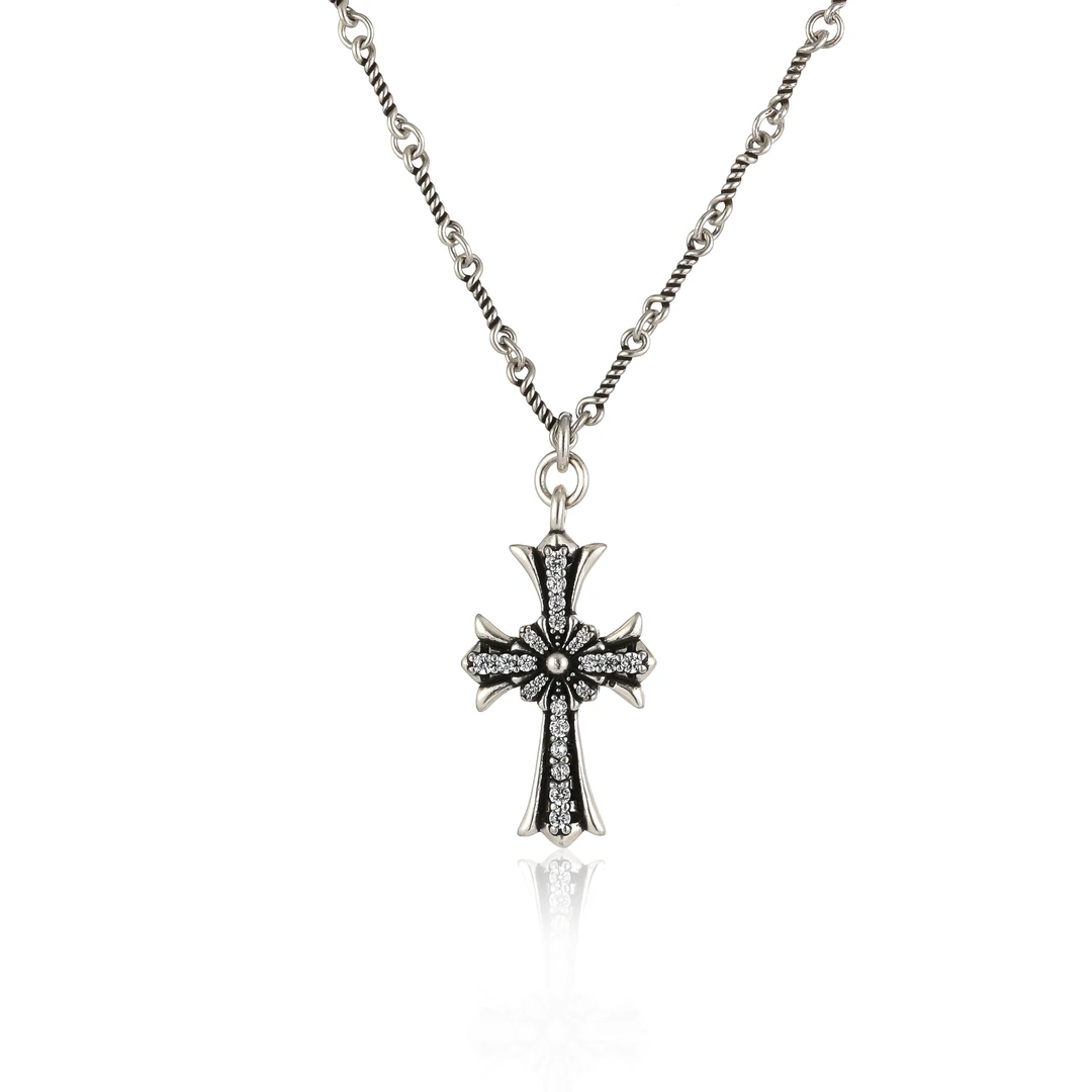 镀k金 【Black十字】CNC精工 复古气质项链45cm 0216