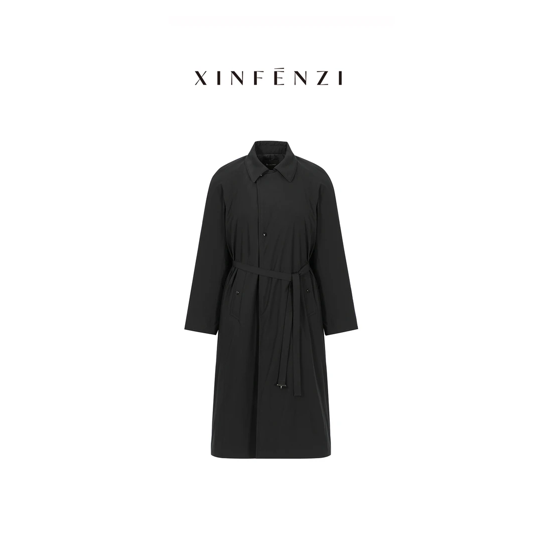 【卢森堡公园】XINFENZI 95白鹅绒显瘦保暖中长风衣羽绒服 WJK37632
