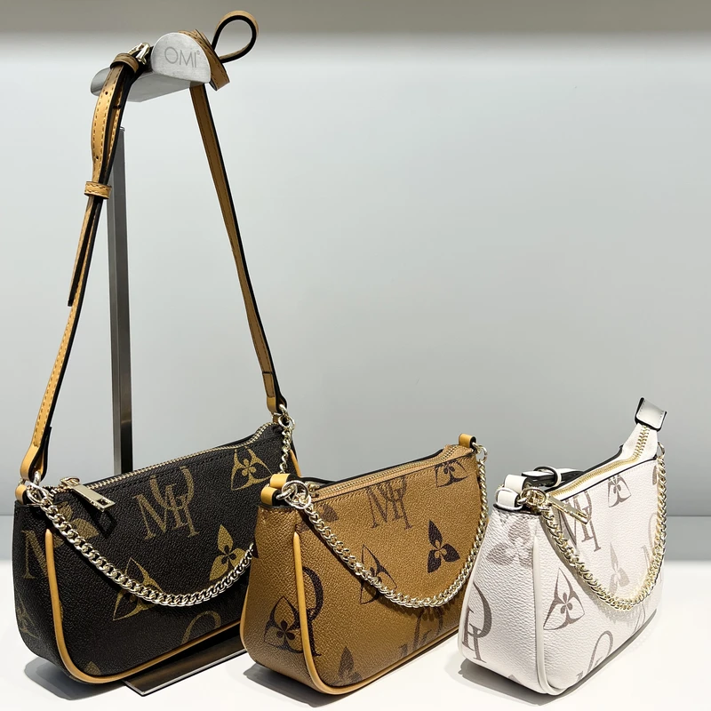 欧米OMI女包2025新款时尚复古印花PVC腋下包韩版女士单肩斜挎包