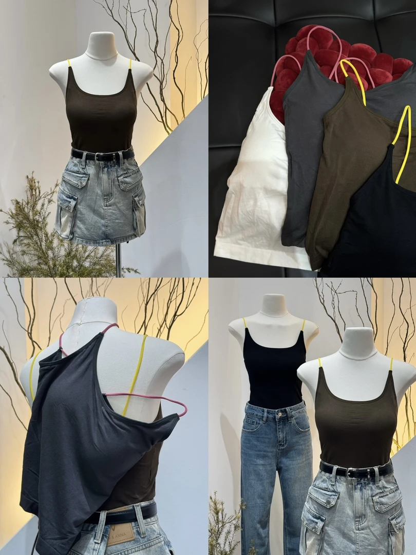 撞色吊带 美背背心 独立罩杯