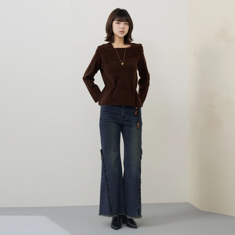 西町村屋极简风毛衣女装2025冬新款调性韩系温柔感上衣XHAD10988