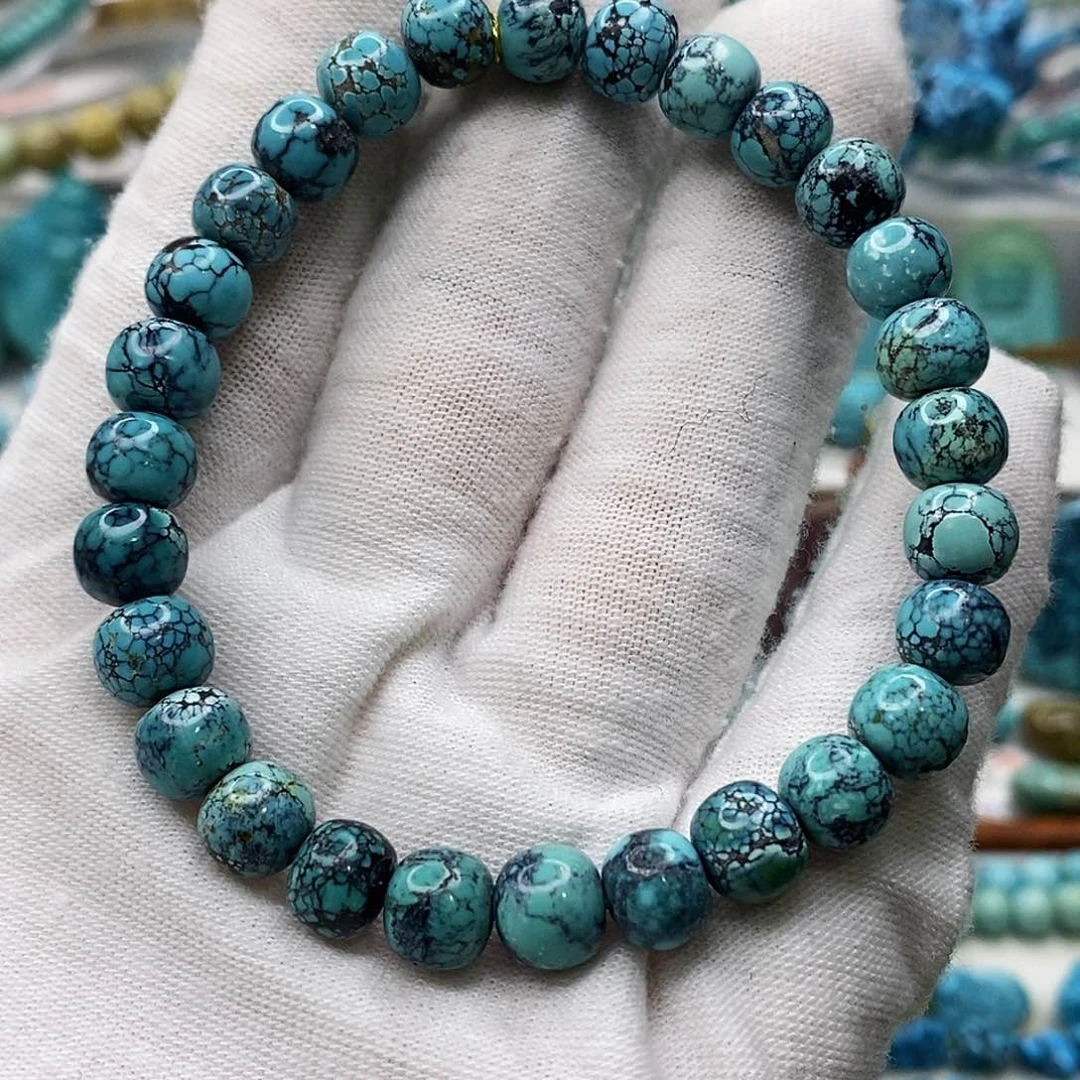 绿松石珠宝奇石未镶嵌堇**华