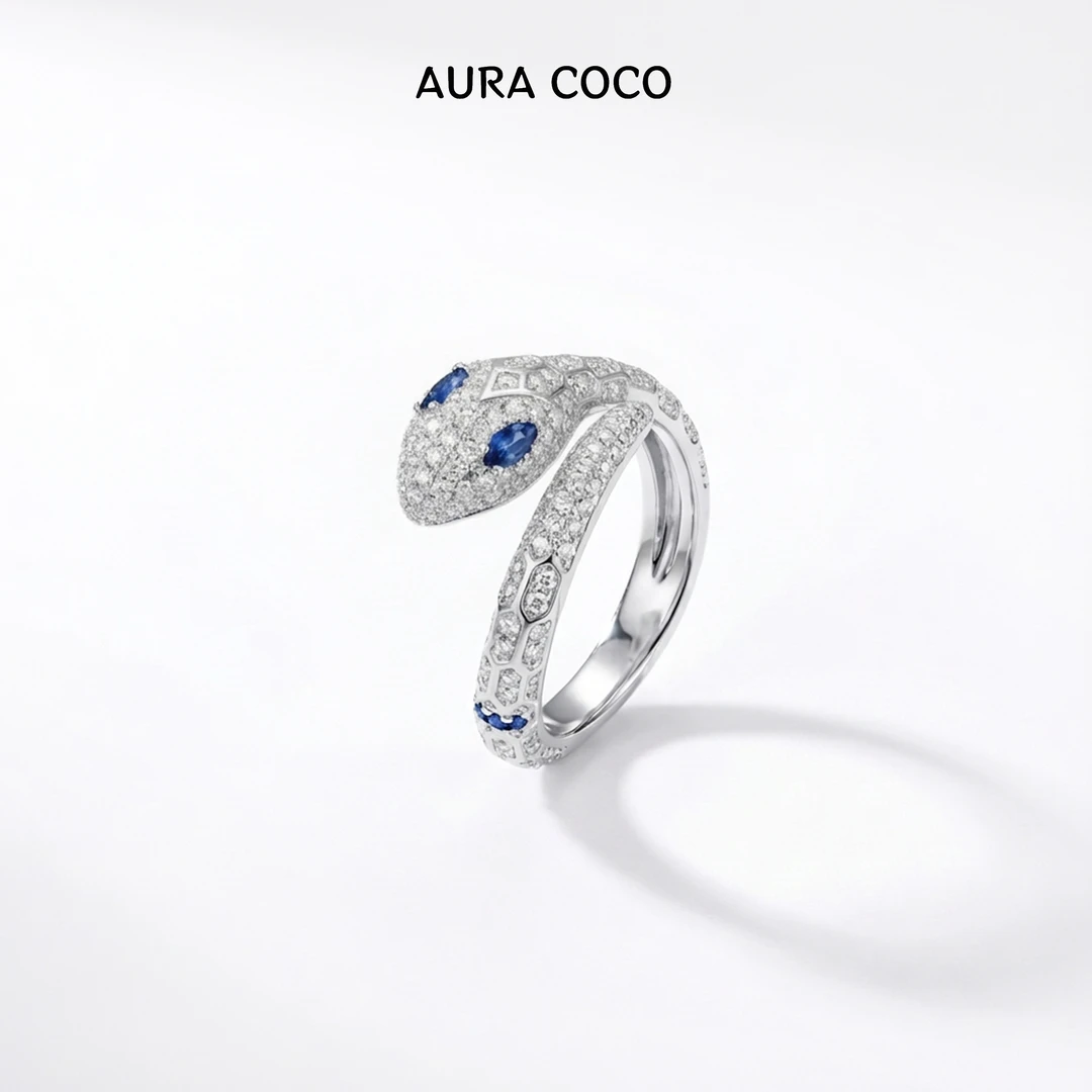 COCO高定 镀K金 灵蛇开口戒指指环 轻奢指环XMD1007