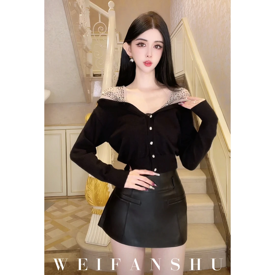 WEIFANSHU/魏凡舒【静调午后】秋冬新款百搭设计感洋气显瘦上衣开衫