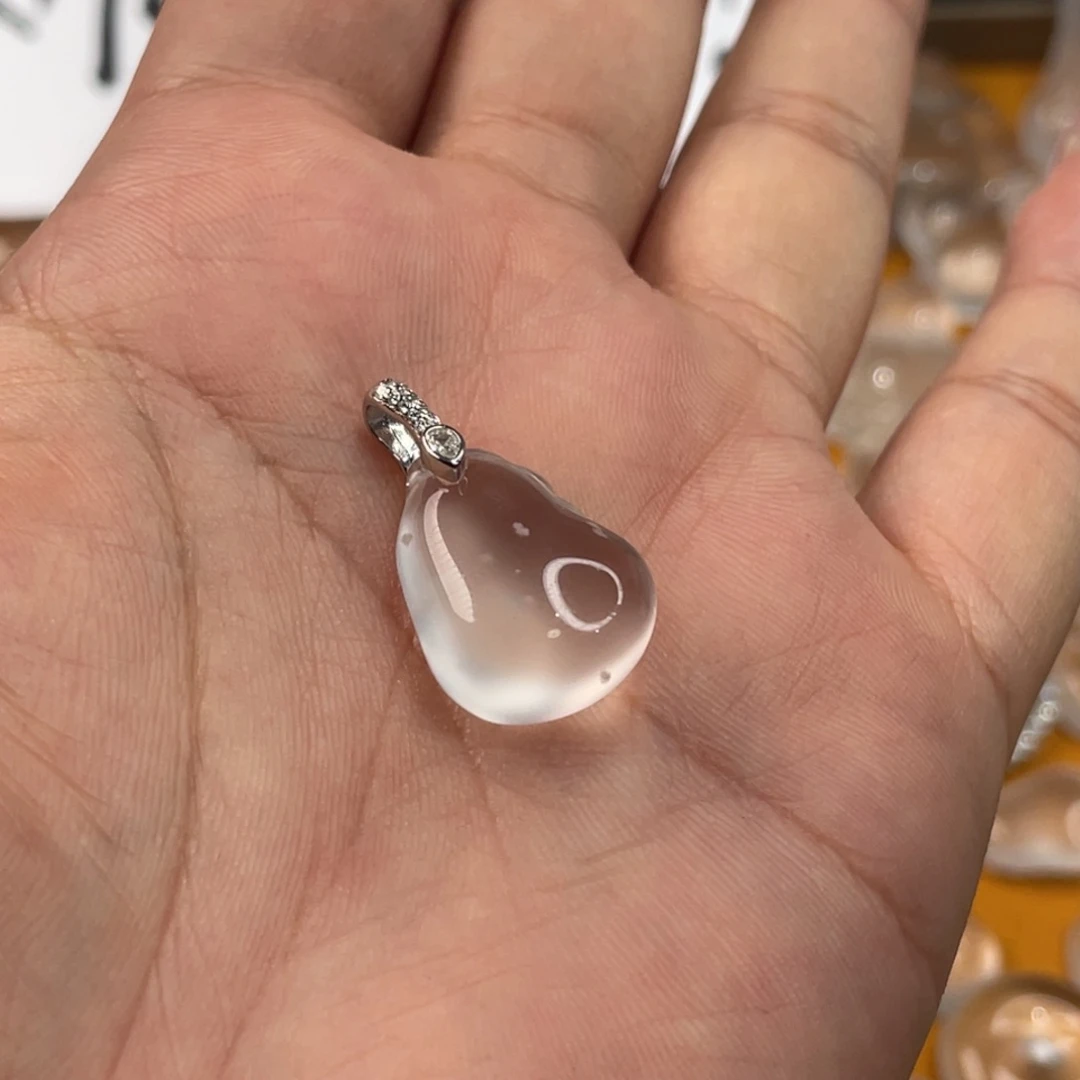 石英质玉未镶嵌黑钢雪花棉福瓜