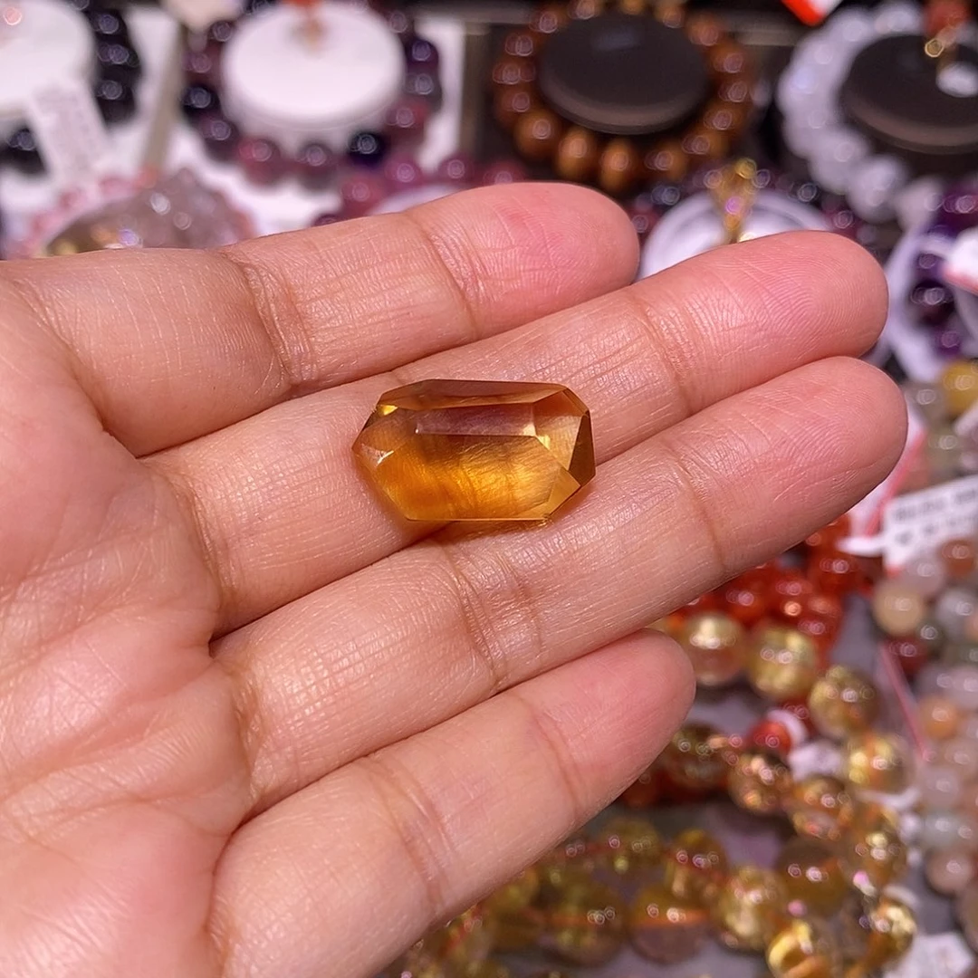 未镶嵌手链水晶国****账黄水晶裸石吊坠