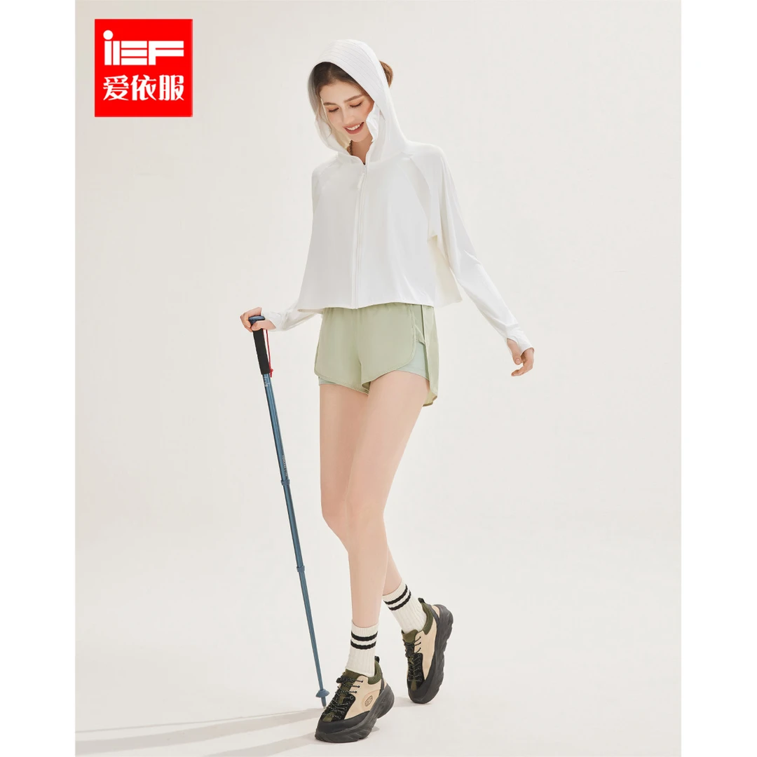 IEF/爱依服防晒衣女2025新款韩版时尚百搭休闲运动风连帽防晒外套