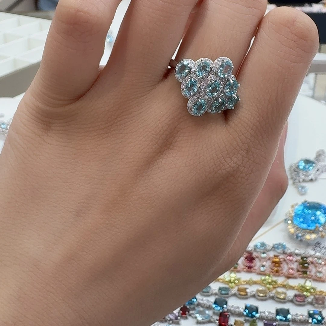 戒指磷灰石银S925镶嵌 —233