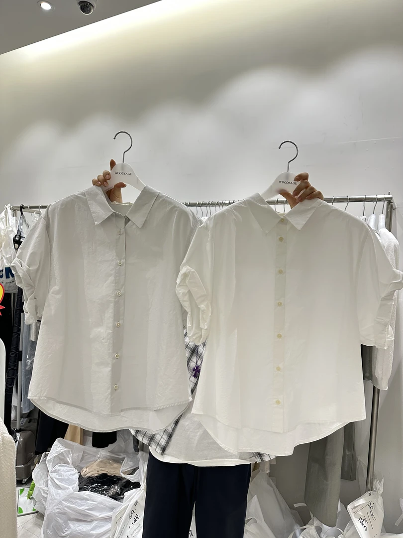 翻领薄款夏季常规短袖轻职风衬衫衬WO