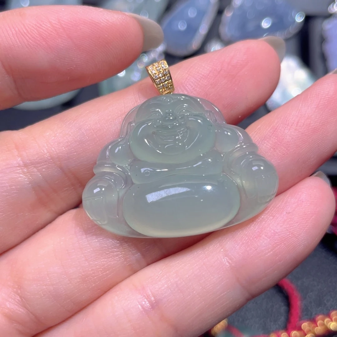 颈饰18K金镶嵌翡翠翡翠