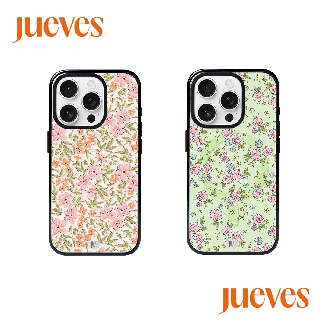 JUEVES星期四胭粉橙花/夏日花圃磁吸壳iphone16pro手机壳