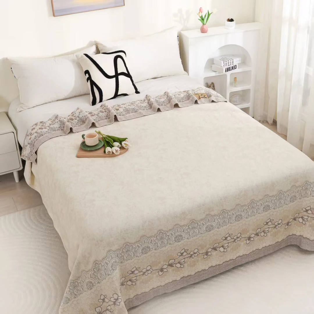 床盖【乐享】2X2.3米 高端轻奢双人亲肤四季床盖毯