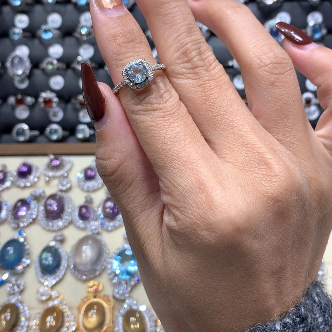 银S925镶嵌托帕石戒指戒指