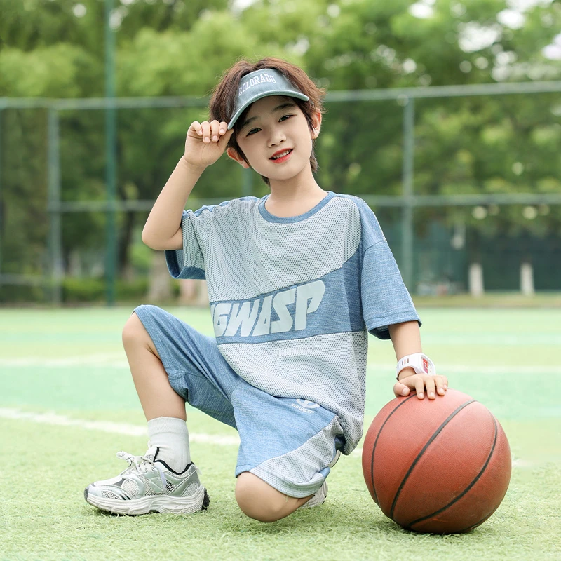 男童夏装套装2025新款运动短袖中大儿童夏装篮球服透气小男孩衣服