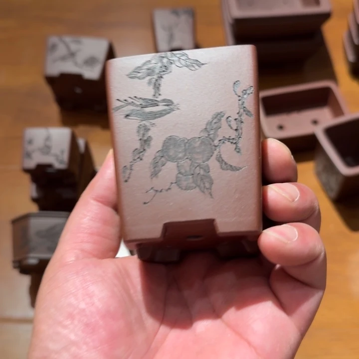 紫砂花盆于*坤原矿紫泥