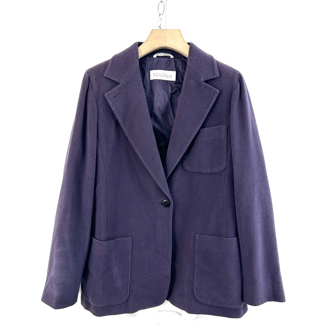 95新 MaxMara 38码/紫色单排扣西装外套/0621