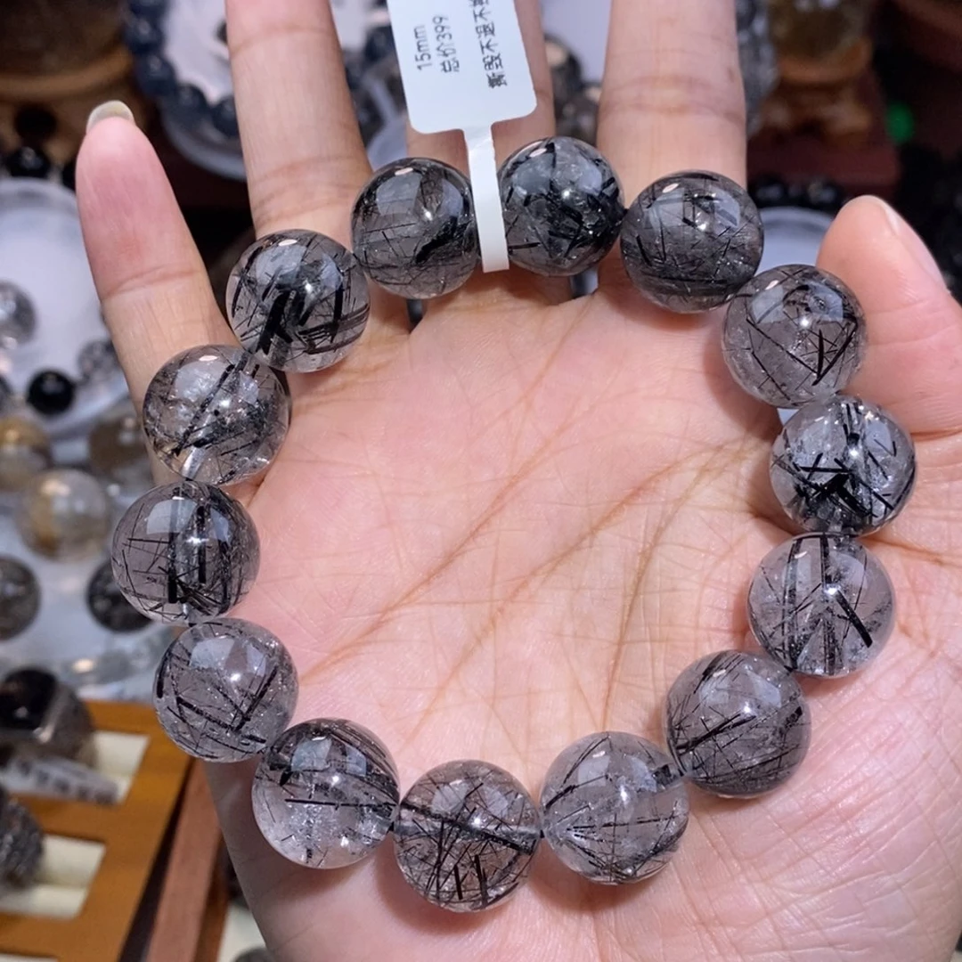 未镶嵌手链水晶15mm蕾丝黑发晶