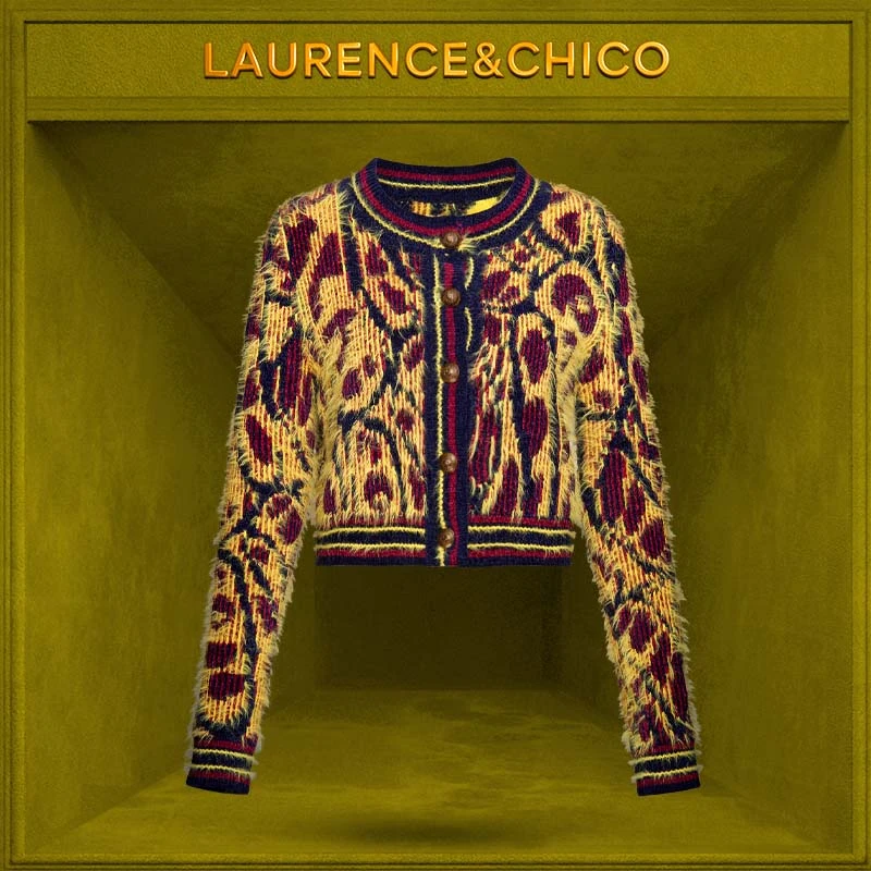 LAURENCE & CHICO甲壳虫提花针织开衫长袖针织衫C3AD10116002