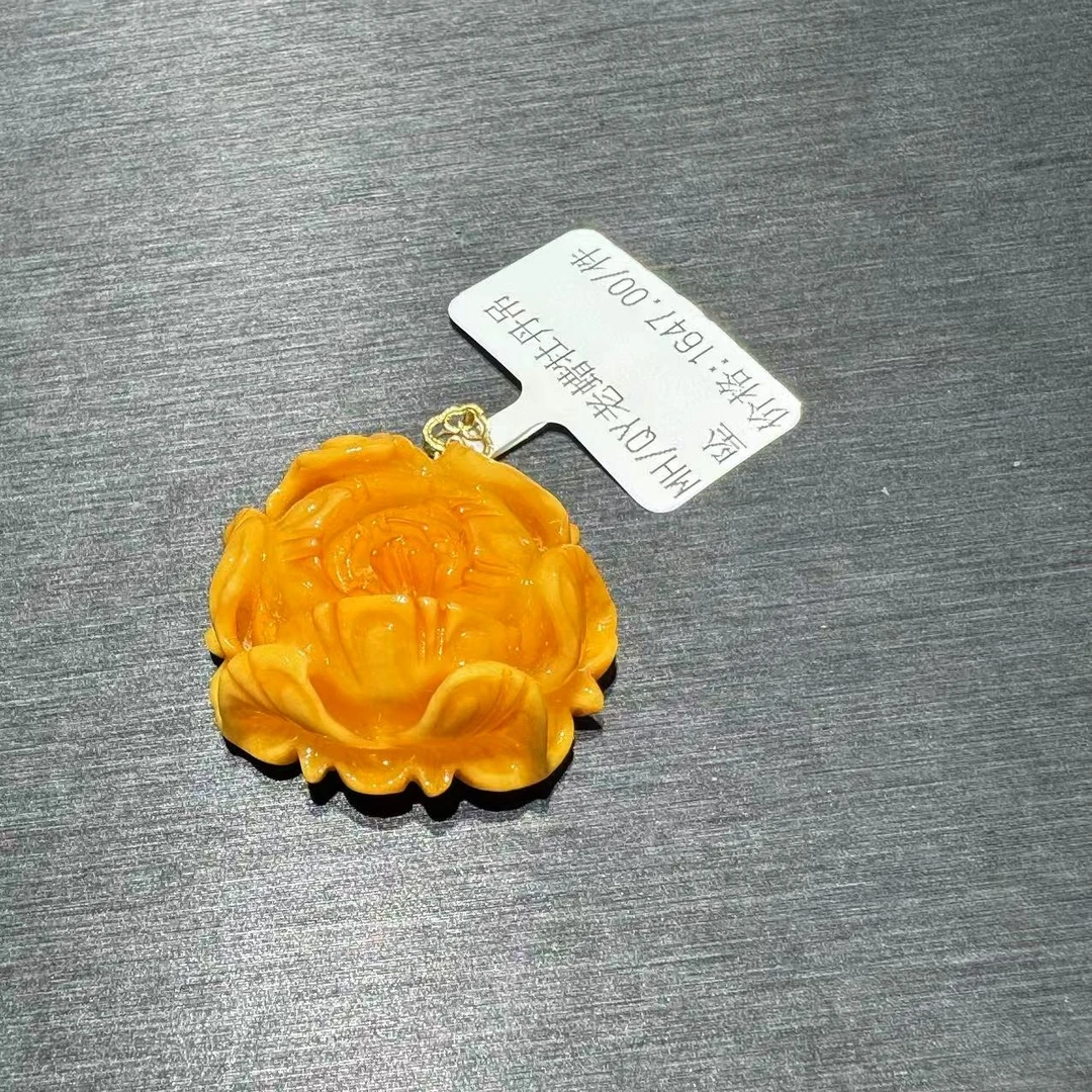 老蜡牡丹吊坠 约13*26mm/250703062401/多样性发一件
