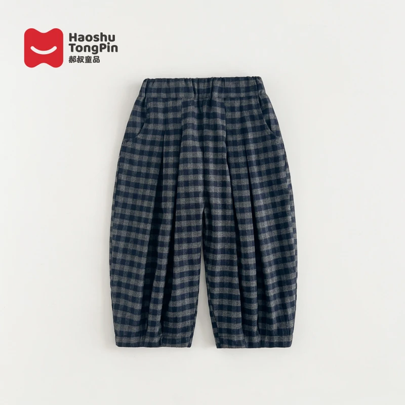 【现货】郝叔童品秋季新款洋气时尚2025女童韩版百搭格子长裤HN5305