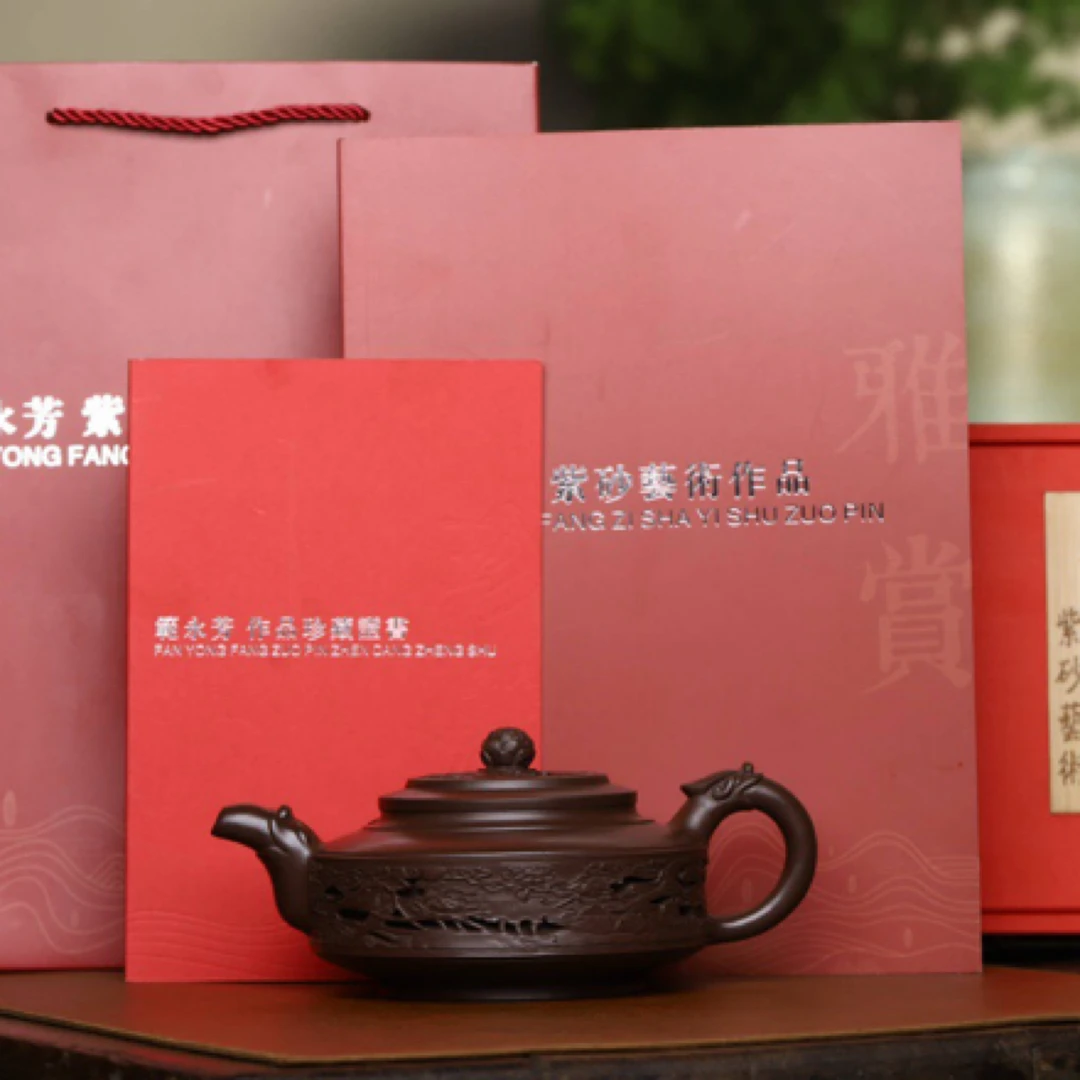 高工精品 【玉盘】泥料：汉棠紫泥 容量：430cc 全手工制作