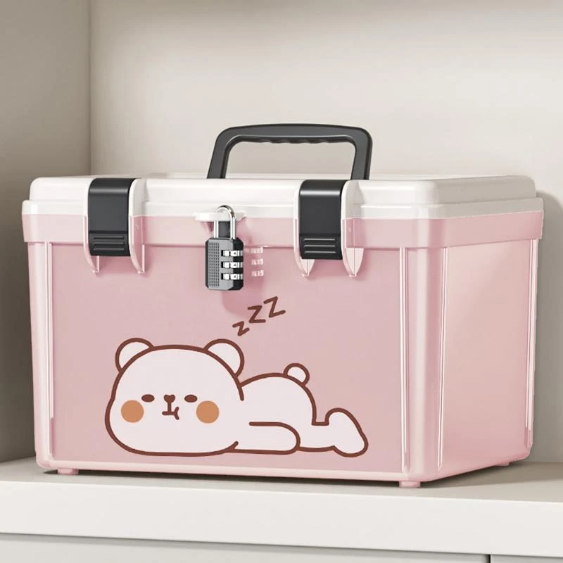 【万达撤柜】红路皇手提带锁密码箱零食药物密封上锁收纳箱保管学