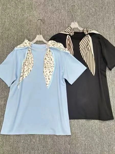 253618夏季新品领巾短袖T恤