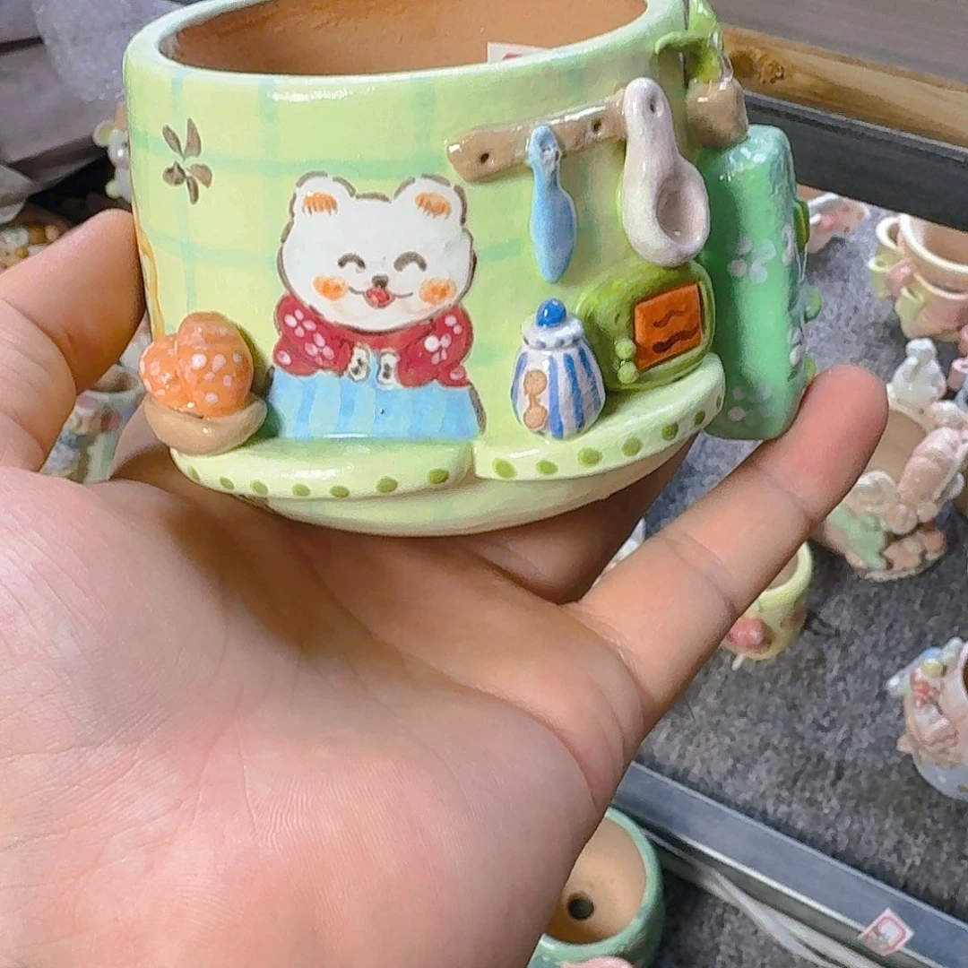 老梧家的手工陶瓷多肉花盆