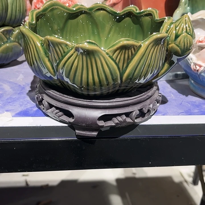 瓷片花盆多肉植物艺术品