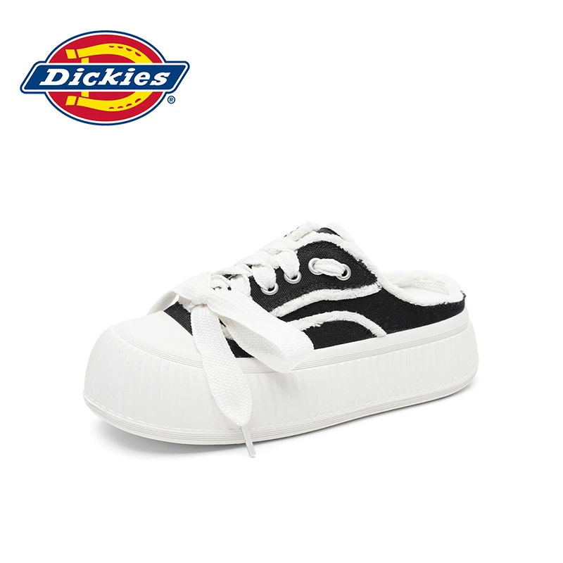Dickies厚底一脚蹬帆布鞋女2025夏新款休闲包头半拖鞋232W50LXS42