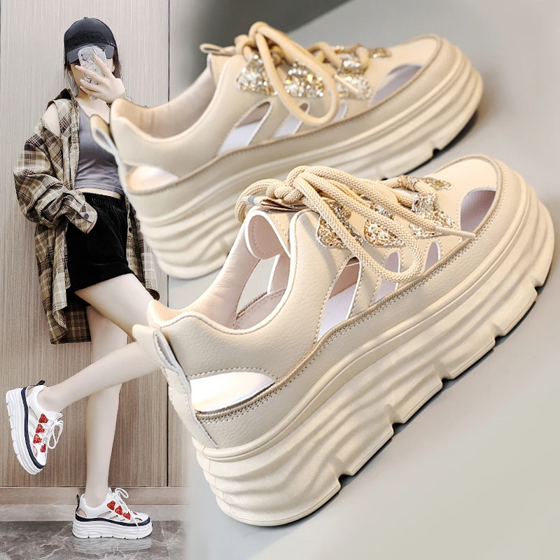 【俞兆林】正版女鞋夏季松糕厚底凉鞋内增高办公室凉拖鞋镂空加厚