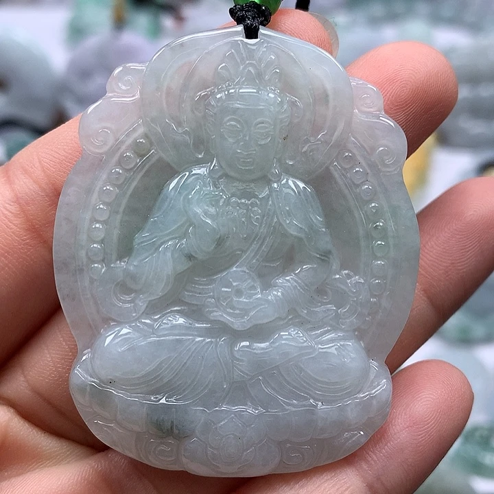 翡翠未镶嵌颈饰时来运转观音福利