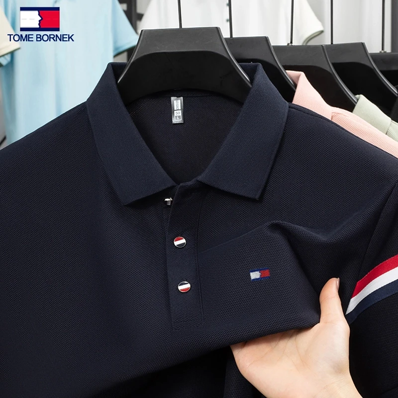 官方正品汤米希凯利【万针刺绣】经典款翻领polo衫夏季宽松男士上衣