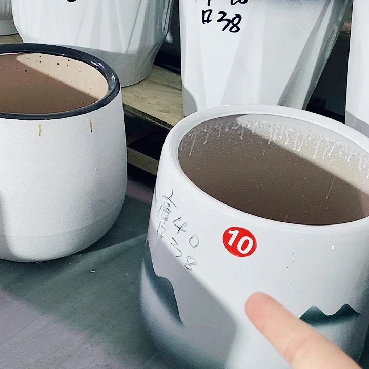 陶瓷大花盆山水福袋一套