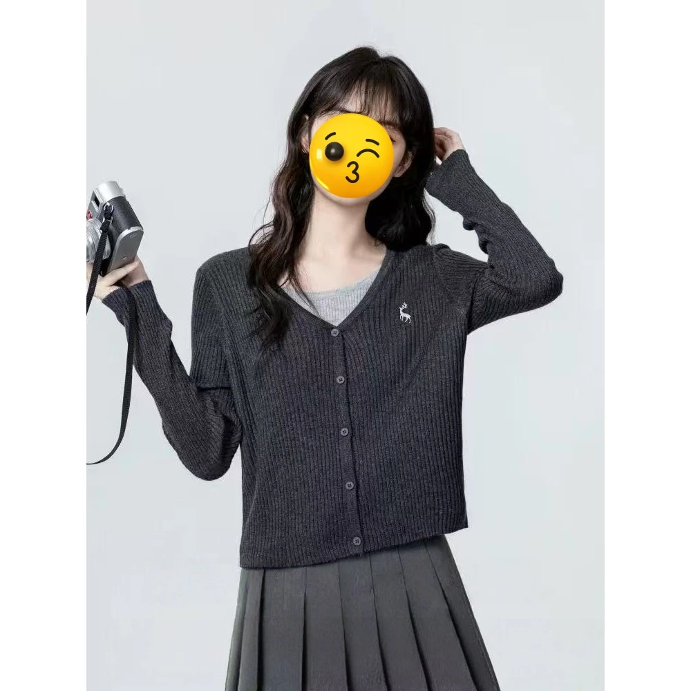 2025秋冬新款大码拼接韩版百搭针织衫女时尚刺绣毛衣打底衫0035